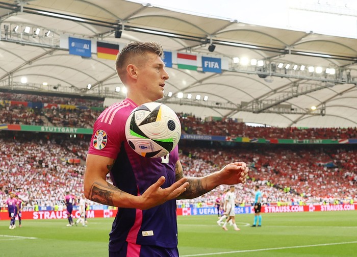 Soccer Football - Euro 2024 - Group A - Germany v Hungary - Stuttgart Arena, Stuttgart, Germany - June 19, 2024 Germanys Toni Kroos REUTERS/Kai Pfaffenbach