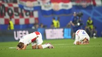Kroasia finis di posisi ketiga Grup B Euro 2024 dengan dua poin dari tiga laga. Mereka kalah dari Spanyol 0-3, ditahan imbang Albania 2-2 dan italia 1-1 (AP)