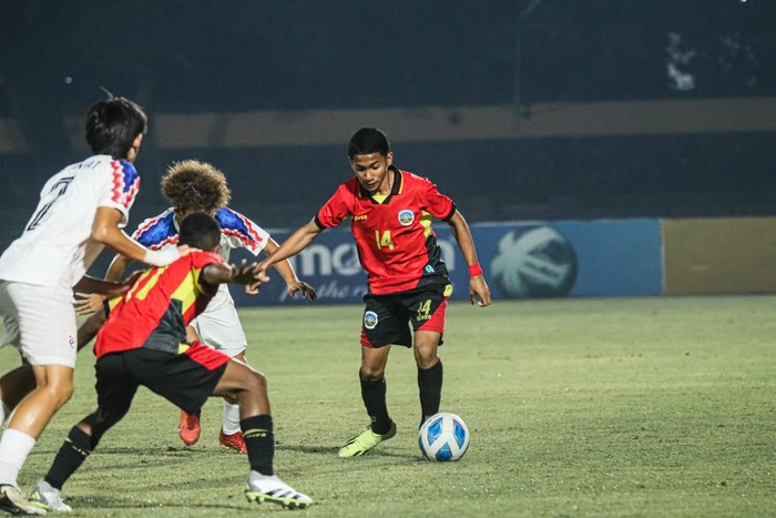 Laga Thailand Vs Timor Leste di Piala AFF U-16 2024, di Stadion Sriwrdari Solo, Rabu (26/6/2024).
