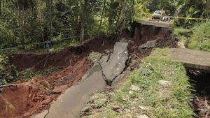 Akses Jalan Caringin-Cibadak di Sukabumi Terputus Akibat Longsor