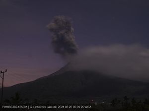 Gunung Lewotobi Erupsi Pagi Ini, Tinggi Kolom Abu Capai 700 Meter Gunung Lewotobi Erupsi Pagi Ini, Tinggi Kolom Abu Capai 700 Meter