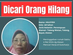 IRT di Klaten 2 Bulan Hilang Misterius, Sempat Pamit Kerja ke Sukoharjo