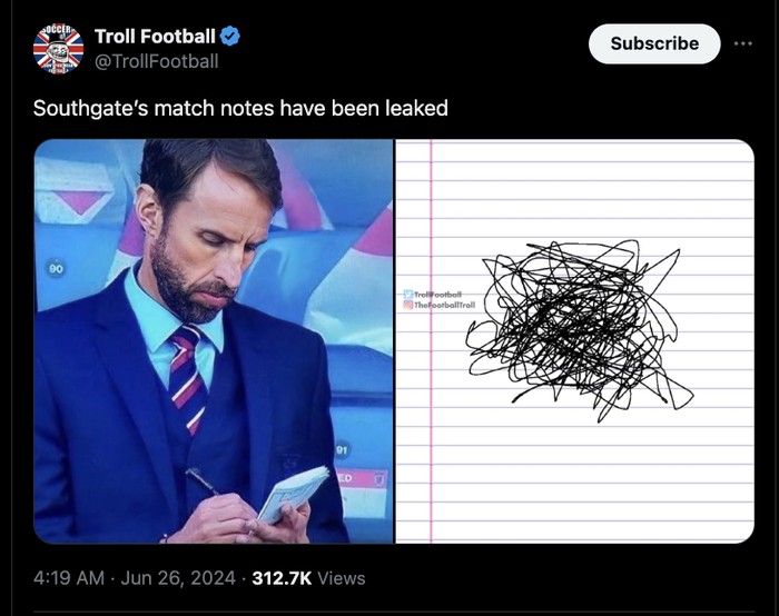 Meme Nonton Inggris Bikin Ngantuk, Taktik Southgate Dipertanyakan