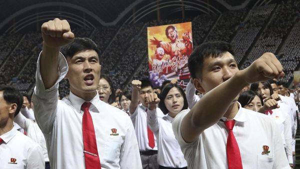 Unjuk Rasa Anti-AS Peringati 74 Tahun Perang Korea di Korut