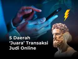 5 Daerah Juara Transaksi Judi Online