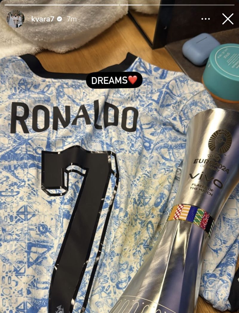 Instagram Khvicha Kvaratskhelia usai Georgia menang 2-0 atas Portugal di Euro 2024