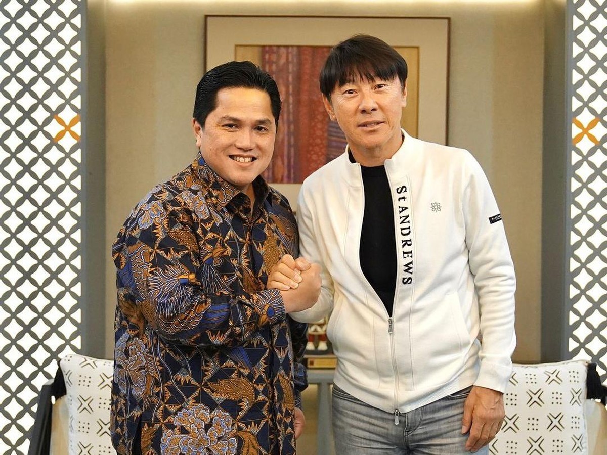 Erick Thohir dan Shin Tae-yong (Foto: Instagram/erickthohir)
