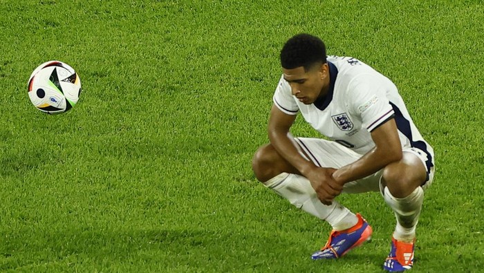 Soccer Football - Euro 2024 - Group C - England v Slovenia - Cologne Stadium, Cologne, Germany - June 25, 2024  Englands Jude Bellingham reacts after the match REUTERS/Thilo Schmuelgen