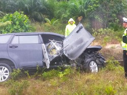 Pasutri asal Pelalawan Kecelakaan Tunggal di Tol Pekanbaru-Dumai, 1 Luka