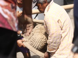 Arca Ganesha yang Ditemukan Warga Sleman Punya Motif Ceplok Bunga nan Mewah