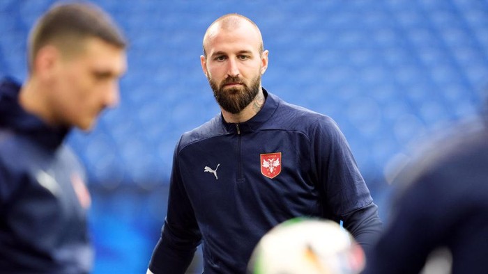 Serbia goalkeeper Vanja Milinkovic-Savic during a training session at the Arena AufSchalke in Gelsenkirchen, Germany. Picture date: Saturday June 15, 2024. (Photo by Adam Davy/PA Images via Getty Images)