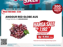 Murah Banget! Beli Anggur Red Globe di Transmart Full Day Sale Cuma Rp 4 Ribuan