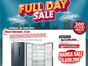 Kulkas Side By Side 436L di Transmart Full Day Sale Diskon Rp 2,5 Juta