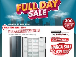 Kulkas Side By Side 436L di Transmart Full Day Sale Diskon Rp 2,5 Juta