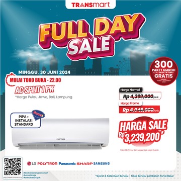 Kapan Lagi Beli AC Diskon Rp 1 Juta Lebih, Cuma di Transmart Full Day Sale!