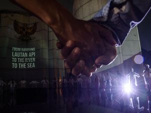 Aksi Video Mapping untuk Palestina di Bandung Aksi Video Mapping untuk Palestina di Bandung