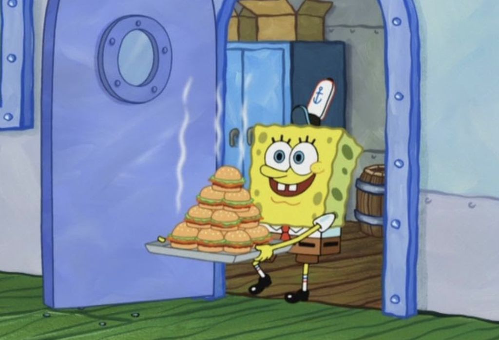 Cerita SpongeBob SquarePants tidak terlepas dari persoalan formula rahasia resep Krabby Patty, menu terlaris Krusty Krab yang selalu berusaha dicuri oleh Plankton.
