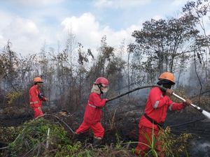 4 Hektare Lahan di Banyuasin Masih Terbakar, Manggala Agni Fokus Pemadaman