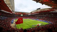 Duel Austria vs Turki di babak 16 besar Euro 2024 digelar di Red Bull Arena, Leipzig, Rabu (3/7/2024) dini hari WIB.  
