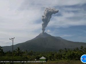 Gunung Lewotobi Laki-laki Erupsi Pagi Ini, Warga Diminta Menjauh