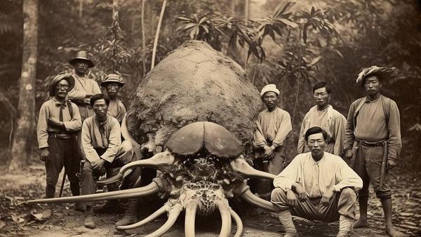 Gambar Unik Rekayasa AI: Bangsawan Thailand Abad ke-19 Vs Monster