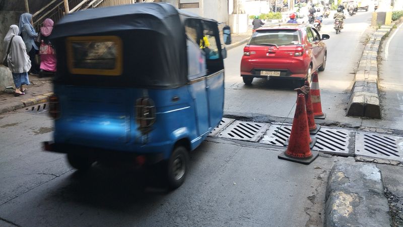 Kemacetan di Underpass Manggarai terurai usai perbaikan gorong-gorong (Fawdi/detikcom)