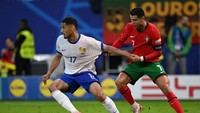 Portugal dikalahkan Prancis dalam perempatfinal Euro 2024, Sabtu (6/7) dini hari WIB. Prancis menang dalam adu penalti 5-3 setelah imbang 0-0 di waktu normal sampai babak tambahan waktu (Getty Images)