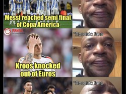 Messi memang gagal jadi algojo penalti yang sukses tapi Argentina tetap lolos ke semifinal Copa America. Sementara Ronaldo berkontribusi lagi dalam adu penalti tapi Portugal tetap kandas dari Euro 2024. Foto: dok. Internet/X (Twitter)
