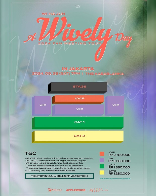 Seating Plan Fan Meeting Wi Ha Joon 2024 di Jakarta (Foto: Instagram @threemountainsave)