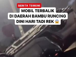Viral Mobil Terbalik di Bambu Runcing Surabaya, Begini Faktanya