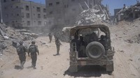 Penampakan Rafah Bak Kota Hantu, Dipenuhi Puing-Tertutup Debu