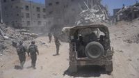 Penampakan Rafah Bak Kota Hantu, Dipenuhi Puing-Tertutup Debu