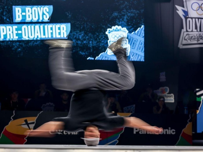 Street Dance BUDAPEST, HUNGARY - JUNE 22: Lil G of Venezuela competes in the Breaking B-Boys pre-qualifier the Olympic Qualifier Series on June 22, 2024 in Budapest, Hungary. (Photo by David Balogh/Getty Images)