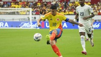 James Rodriguez masih jadi kapten Timnas Kolombia. Sejauh ini, dirinya sudah mencetak satu gol dan lima assist (AP)