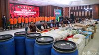 Ribuan Kilogram Narkotika Dipamerkan dalam Rilis Bareskrim Polri