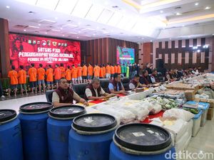 Ribuan Kilogram Narkotika Dipamerkan dalam Rilis Bareskrim Polri