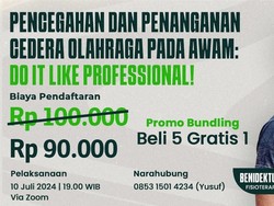 PROMO! Beli 5 Gratis 1 Tiket Kelas Obati Cedera Bareng Ahli Fisioterapis Persib