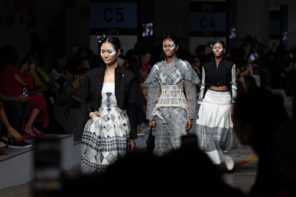 JAKARTA, INDONESIA - JULY 25: Models walk the runway for by Wilsen Willim during the JF3 Jakarta Fashion Festival at MKG Empower Hall Summarecon Mall Kelapa Gading on July 25, 2023 in Jakarta, Indonesia. (Photo by Robertus Pudyanto/Getty Images)