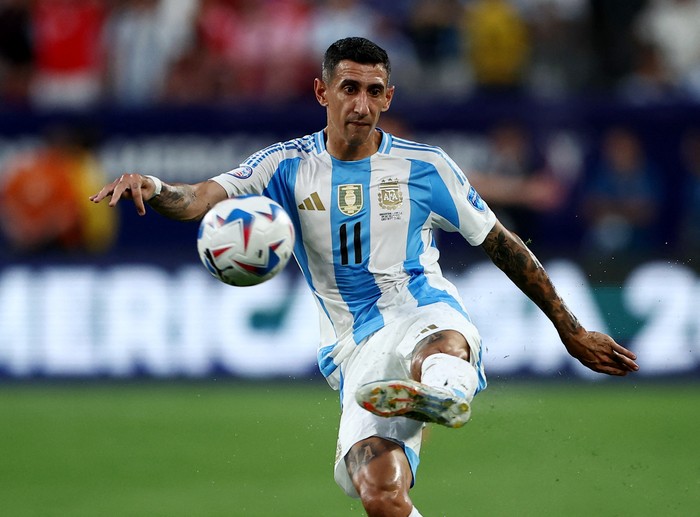 Soccer Football - Copa America 2024 - Semi Final - Argentina v Canada - MetLife Stadium, East Rutherford, New Jersey, United States - July 9, 2024 Argentinas Angel Di Maria in action REUTERS/Agustin Marcarian