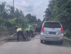 Jokowi Datang, Pemkab Lampung Selatan Sulap Jalan Rusak Jadi Mulus dalam Semalam