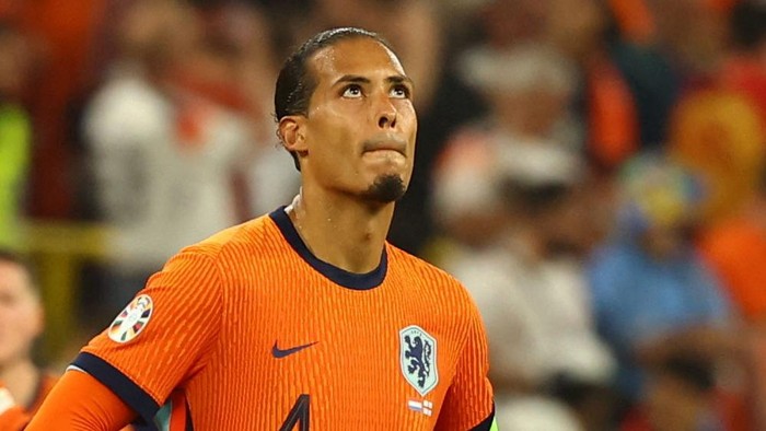 Soccer Football - Euro 2024 - Semi Final - Netherlands v England - Dortmund BVB Stadion, Dortmund, Germany - July 10, 2024  Netherlands Virgil van Dijk looks dejected after the match REUTERS/Kai Pfaffenbach