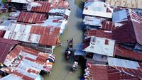 Foto Udara Luapan Danau Limboto yang Rendam Ratusan Rumah Warga
