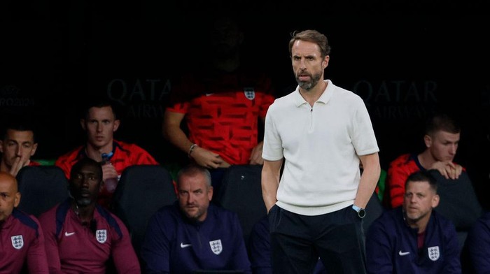 DORTMUND, GERMANY - JULY 10: Gareth Southgate, Manager of England, on the side line during the UEFA EURO 2024 semi-final match between Netherlands and England at Football Stadium Dortmund on July 10, 2024 in Dortmund, Germany. (Photo by Richard Sellers/Sportsphoto/Allstar via Getty Images)