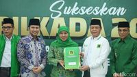 Potret Khofifah-Emil Resmi Didukung PPP untuk Pilgub Jatim