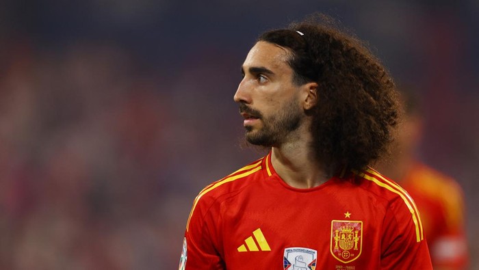 Soccer Football - Euro 2024 - Semi Final - Spain v France - Munich Football Arena, Munich, Germany - July 9, 2024  Spains Marc Cucurella REUTERS/Leonhard Simon