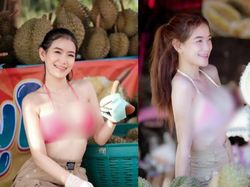 Picu Kontroversi, Penjual Durian Ini Telanjang Dada hingga Pakai Bikini