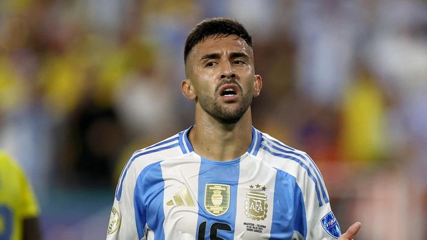 Soccer Football - Copa America 2024 - Final - Argentina v Colombia - Hard Rock Stadium, Miami, Florida, United States - July 14, 2024 Argentina's Nicolas Gonzaalez reacts REUTERS/Agustin Marcarian