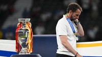 Southgate sudah jadi manajer Timnas Inggris sejak tahun 2016. Tim Tiga Singa dibawanya dua kali ke final Euro tapi gagal juara, serta sekali membawa Inggris ke semifinal Piala Dunia (Getty Images)