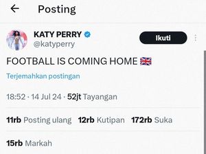 Dukung Inggris di Final Euro, tapi Kok Katy Perry Salah Pasang Bendera?