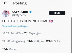 Dukung Inggris di Final Euro, tapi Kok Katy Perry Salah Pasang Bendera?